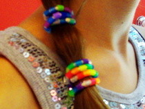 Melty Beads + Old Ponytail Holder = Cool New Hair Accessory!!!
