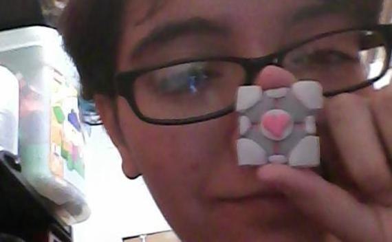 Polymer Clay Companion Cube Pendant