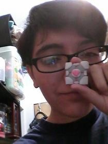 Polymer Clay Companion Cube Pendant