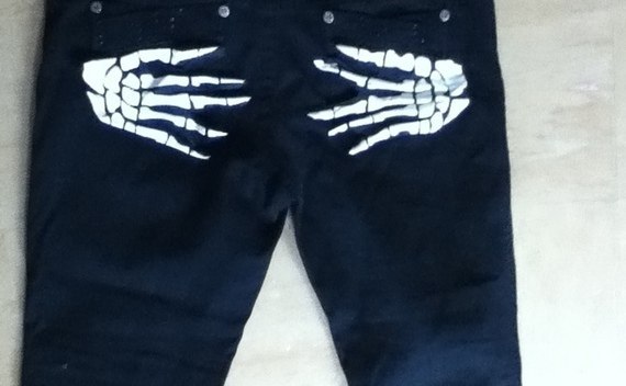 Skeleton Hands Skinny Jeans