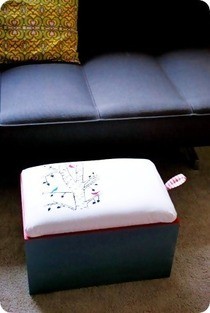 Screen Printed Storage Ottoman