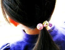 Fabric Decoupaged Bead Hair Bobbles