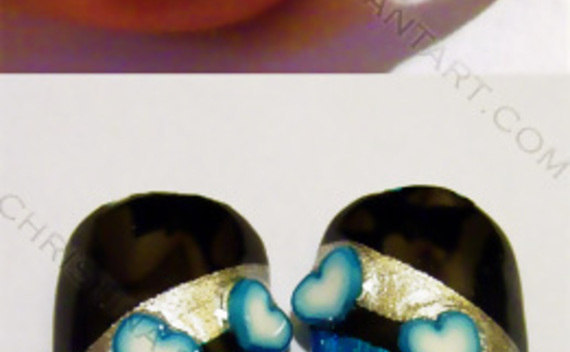 Black And Blue Nails