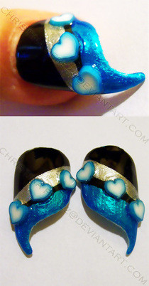 Black And Blue Nails