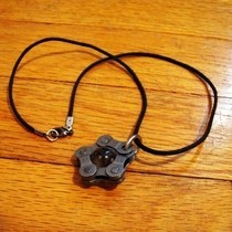 Bike Chain And Clear Glass Marble Pendant