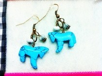 Turquoise Horse Earrings
