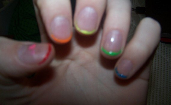Rainbow French Nails
