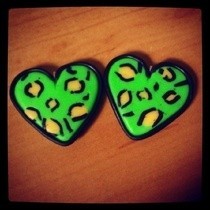 Leopard Heart Earrings