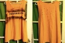 Stenciled And Snipped Tank Top