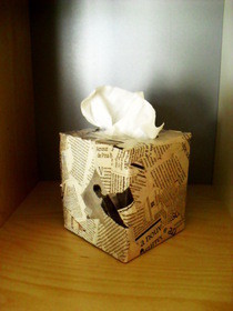Newspaper Tape Dispenser And Tissue Box