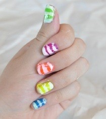 Neon Stripes Nail Design