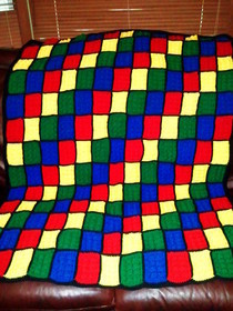 Crochet Lego Throw Blanket