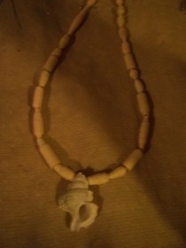 Paper Bead And Shell Necklace