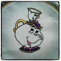 Mrs Potts Embriodered Dish Towel