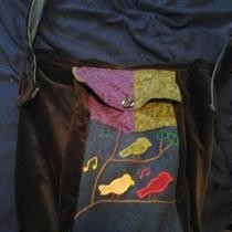 Three Little Birds Embroidered Purse