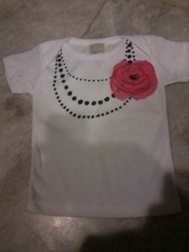 Puffy Paint & Flower Necklace Baby Tee