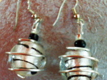 Black And Silver Wire Wrapped Earrings