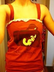 Re Vamped Adult Small Shirt To A Cute Spaghetti Strap Shirt