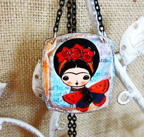 Altered Game Piece Pendant Necklace