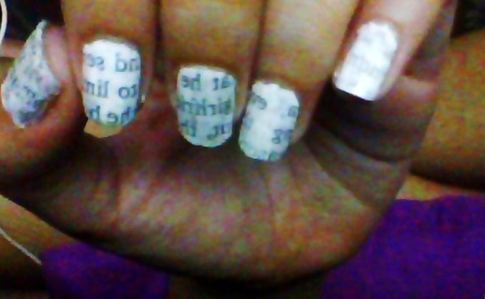Newspaper Nail Art 