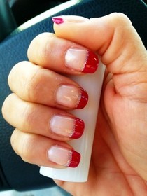 Cute Colored Tip Manicure