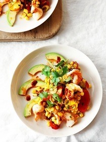 Corn, Cherry Tomato & Avocado Salad With Shrimp