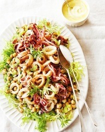 Spicy Squid And Chickpea Salad