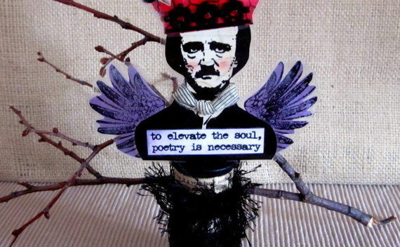 Edgar Allan Poe Mixed Media Assemblage