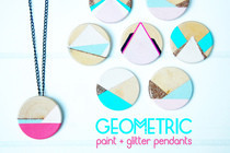 Geometric Paint + Glitter Pendants