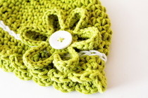 Crocheted Button On Flower