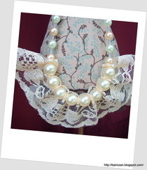 Lace And Faux Pearls Necklace