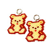 Teddy Bear Bead Woven Charm