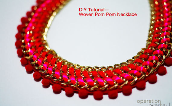 Woven Pom Pom Necklace