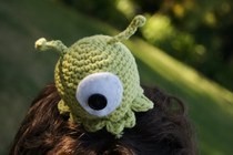 Crocheted Brain Slug Alien