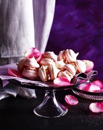 Rosewater Meringues With Raspberry Cream