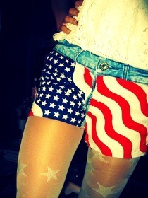 Flag Printed Shorts