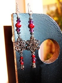 Chainmaille Flower Earrings