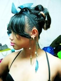 Feather & Silver Spike Ear Cuff