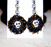 Skull Beaded Lace Earrings