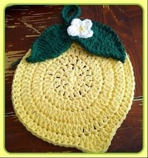 Cute Lemon Crocheted Trivet/Potholder