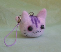 Vegan Needle Felt Kitty Phone Charm