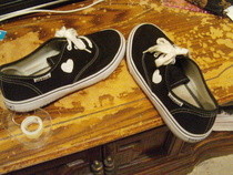 White Out Heart On Sneakers