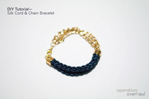 Silk Cord & Chain Bracelet
