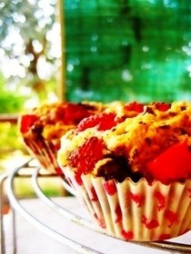 Dark Chocolate And Strawberry Muffins