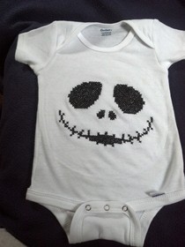 Jack Skelton Onesie I Cross Stitched