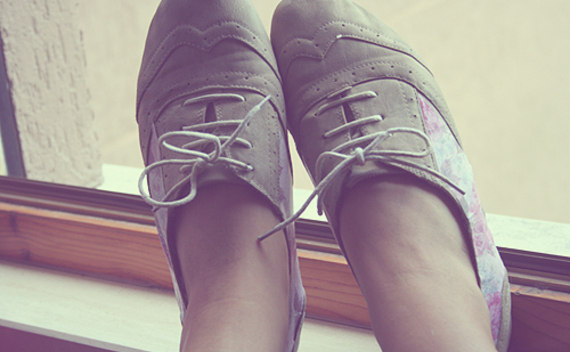 Floral Print Oxford Shoes