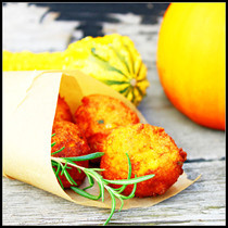 Pumpkin Fritters With Rosemary And Cheese
