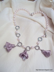 Fabric Bell Flower Necklace