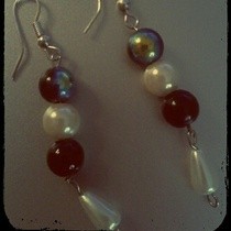 Beaded Pearl Dangle Earrings