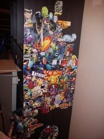 Comic Book Collage Book Shelf